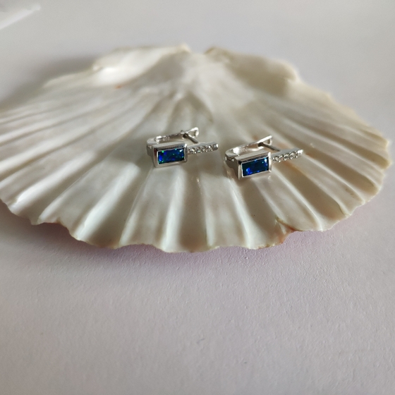 Серебряные серьги с опалом 0.395ct