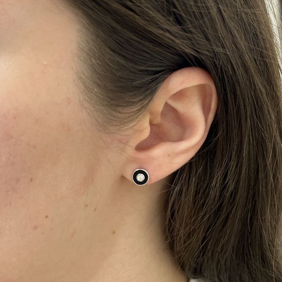 Срібні сережки з емаллю