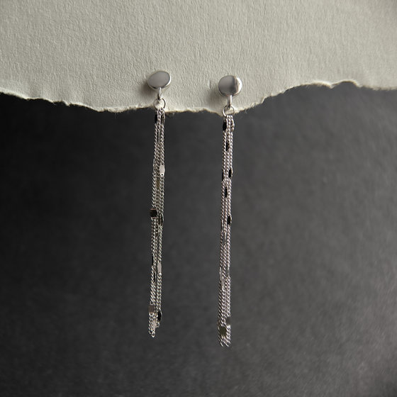 Silver earrings without stones