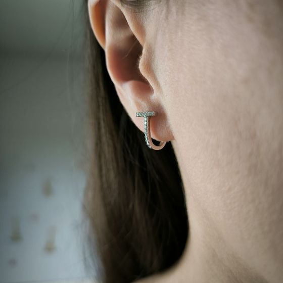 Срібні сережки з фіанітами