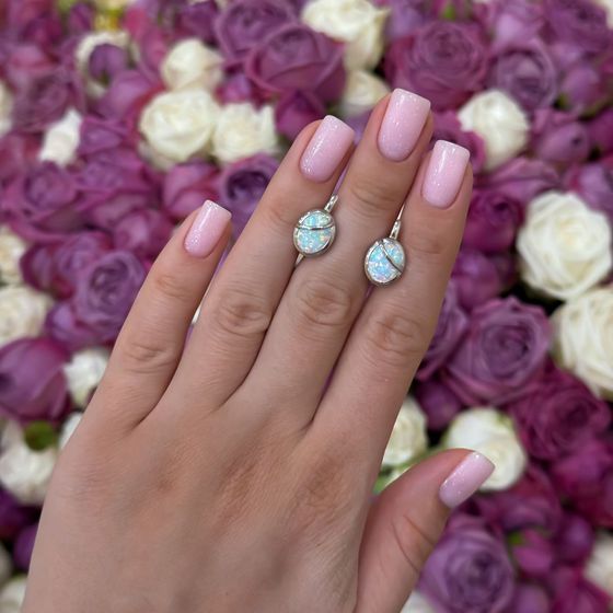 Silver earrings with opal 2.06ct