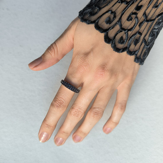 Silver ring with cubic zirconia