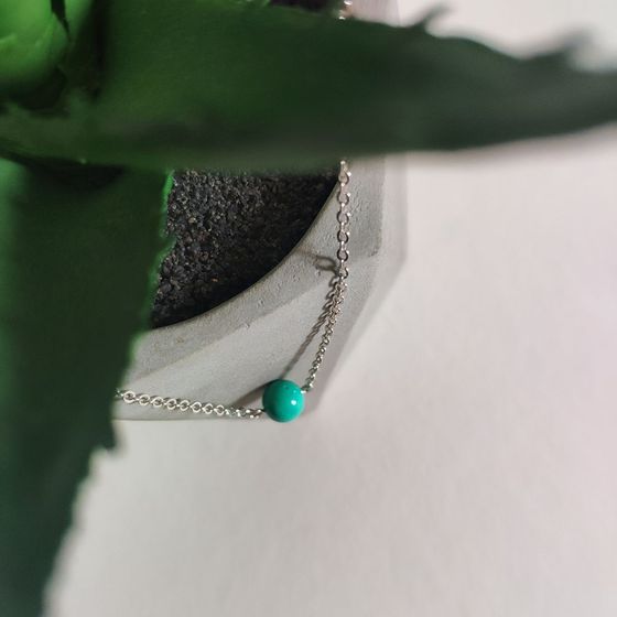 Silver necklace with turquoise