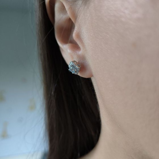 Серебряные серьги с топазом 0.89ct