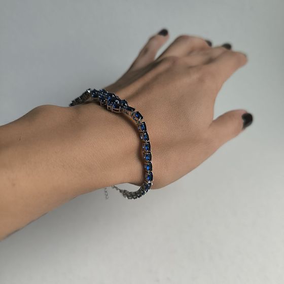 Срібний браслет із сапфіром nano 5.738ct