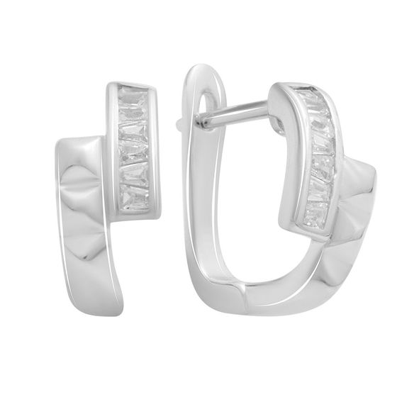 Срібні сережки з фіанітами