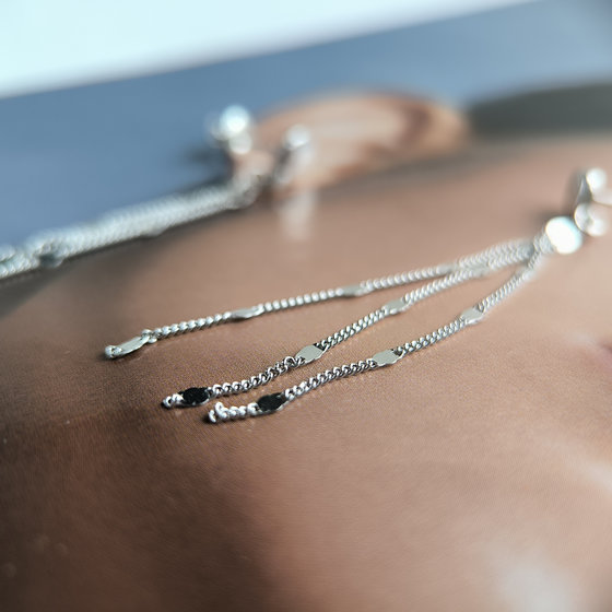 Silver earrings without stones