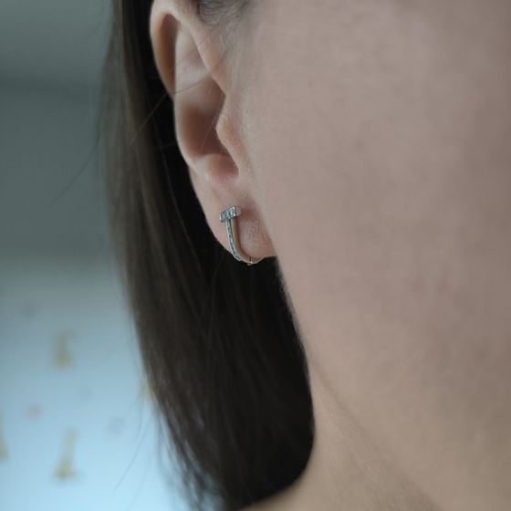 Silver Earrings with Fianites