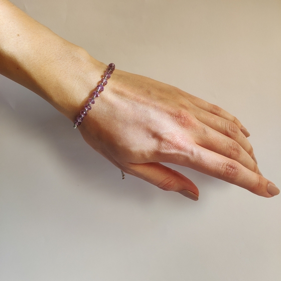 Серебряный браслет с аметистом 9.44ct