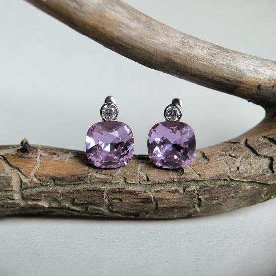 Срібні сережки з фіанітами