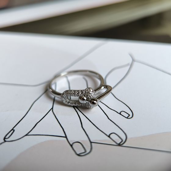 Silver Ring with Fianites