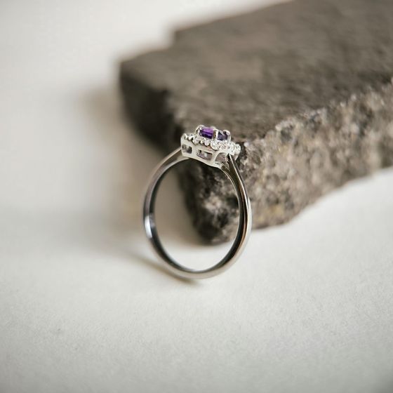 Срібна каблучка з аметистом 0.345ct