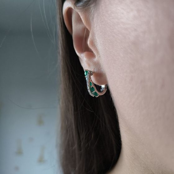 Срібні сережки з агатом 1.395ct