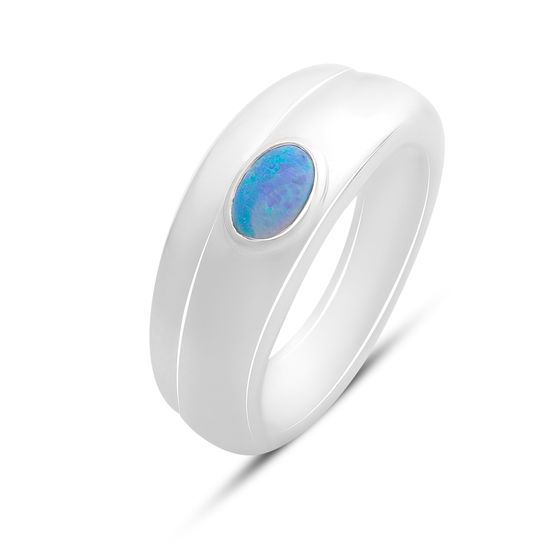 Silver ring with opal 0.2ct