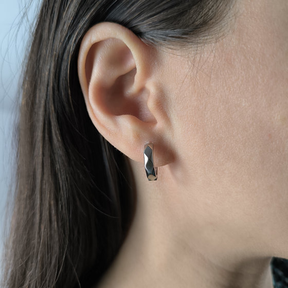 Silver earrings without stones