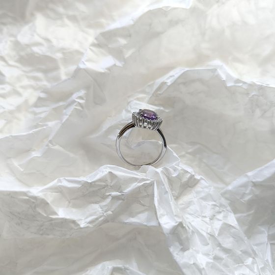 Silver ring with amethyst