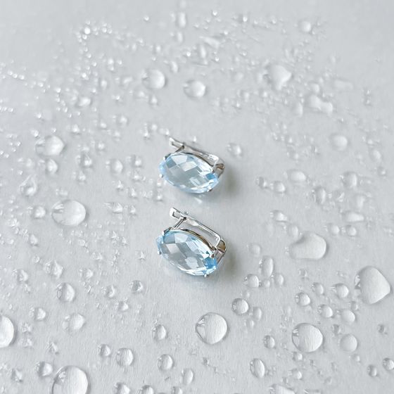 Серебряные серьги с топазом 12.742ct