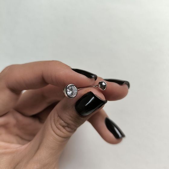 Серебряный пирсинг с фианитами