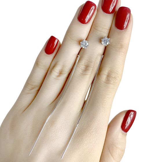 Silver Earrings with Fianites