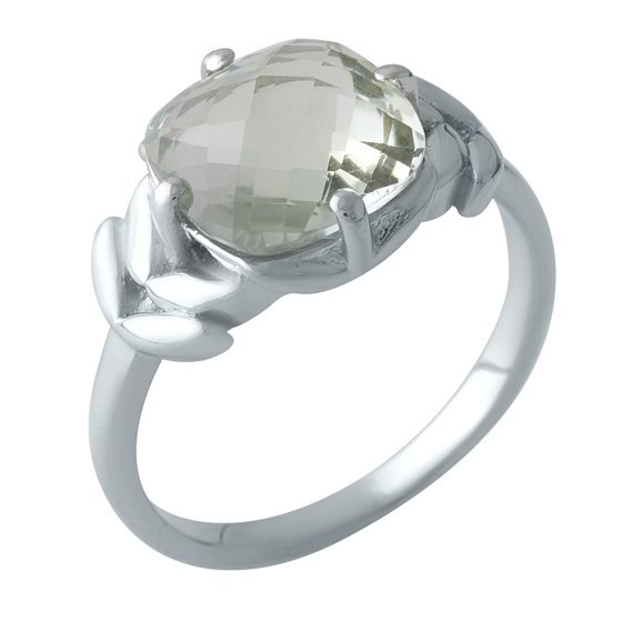 Серебряное кольцо с зеленим аметистом 3.505ct