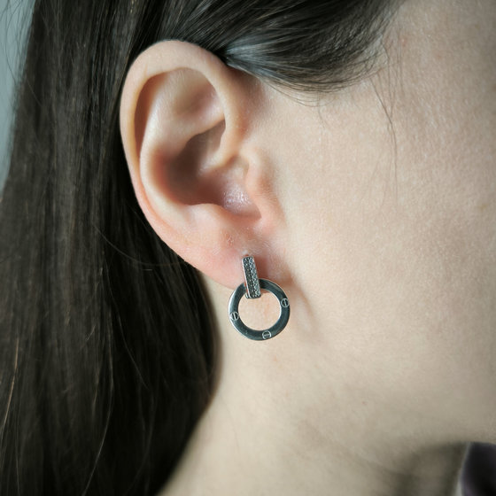 Silver earrings with cubic zirconia