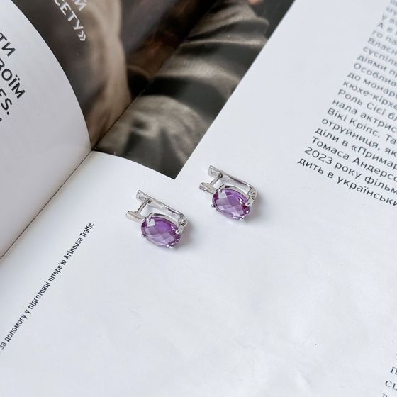 Серебряные серьги с александритом 6.538ct