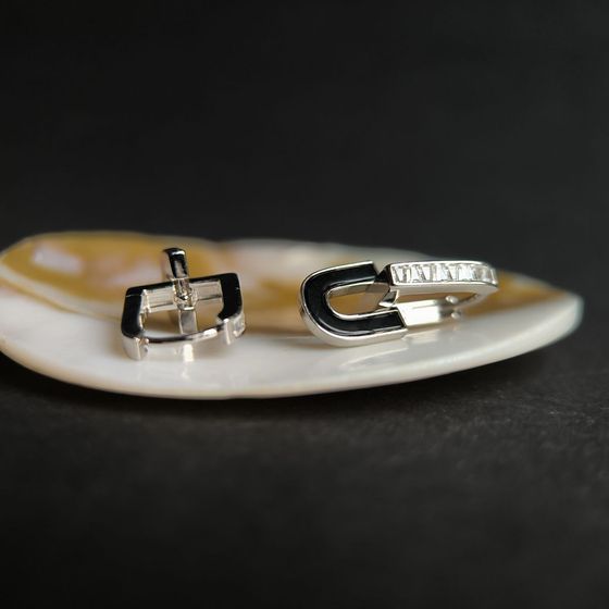 Срібні сережки з фіанітами, емаллю