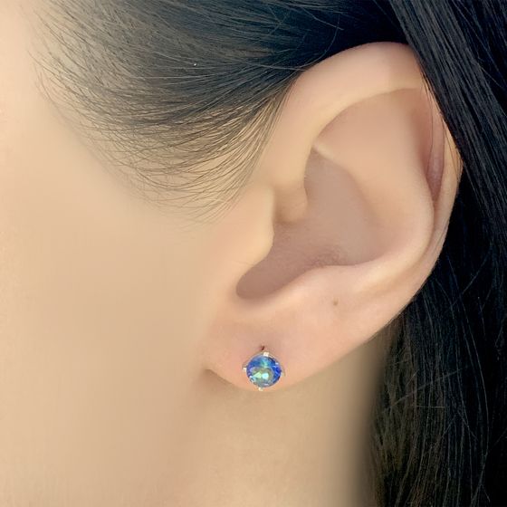 Срібні сережки з містичним топазом 0,78 карата