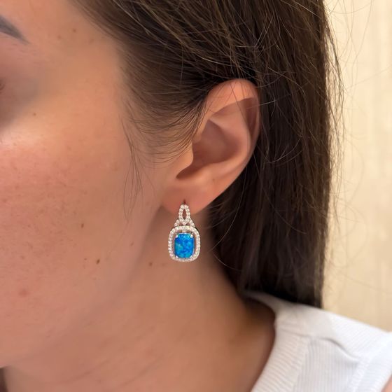 Silver earrings with opal 3.92ct
