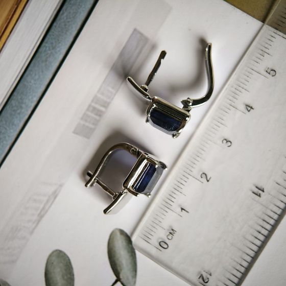 Серебряные серьги с сапфиром 7.2ct