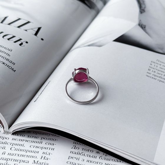 Silver ring with ruby