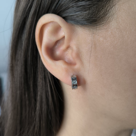 Silver Earrings with Fianites