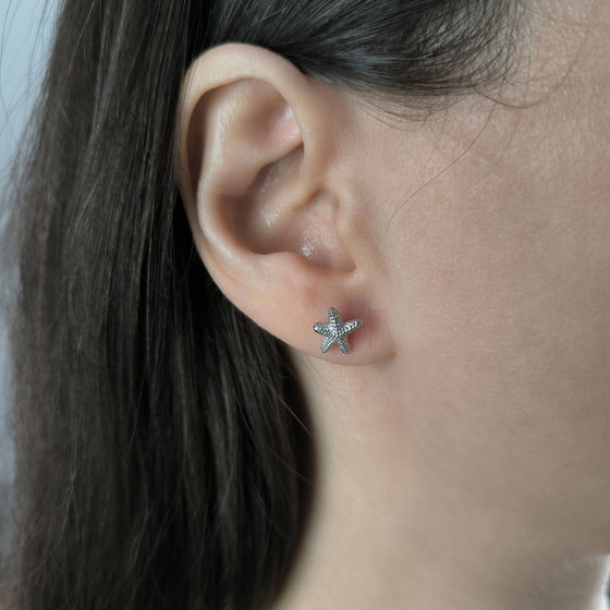 Silver earrings without stones