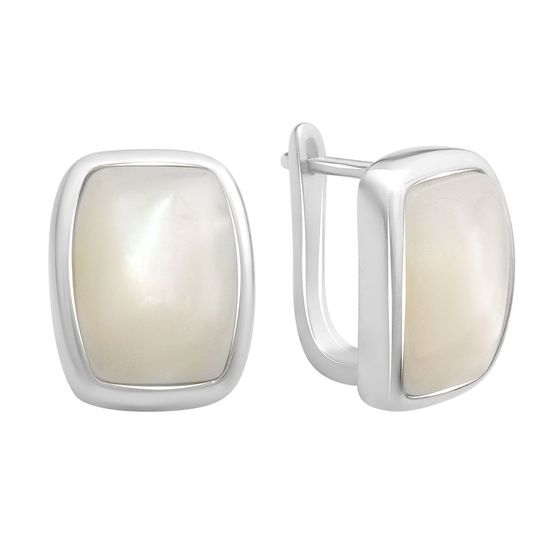 Срібні сережки з перламутром