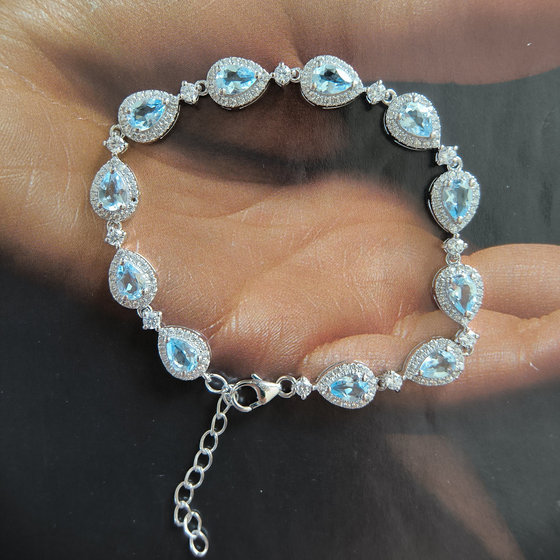 Срібний браслет з топазом 7,97 карат