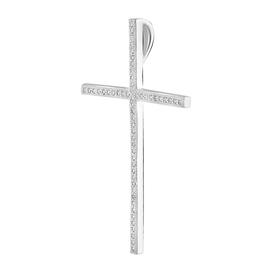 Серебряный крестик с фианитами