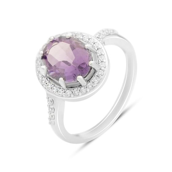 Срібна каблучка з аметистом 2.627ct