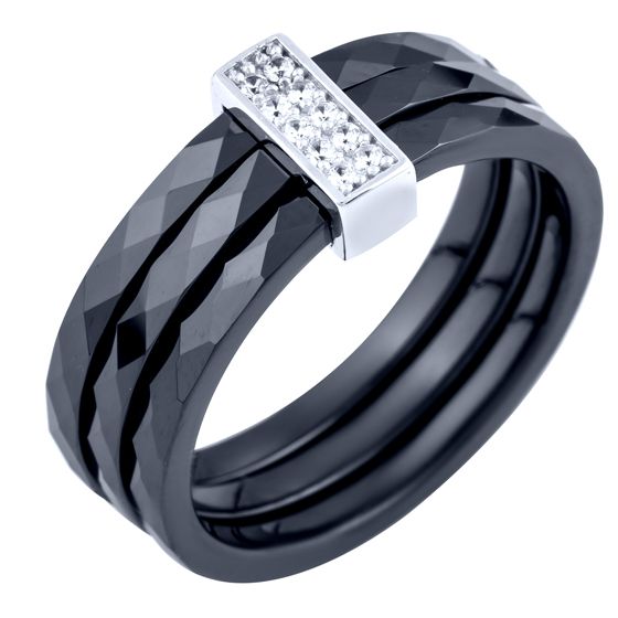 Silver ring with ceramics