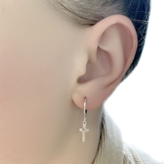 Silver earrings without stones