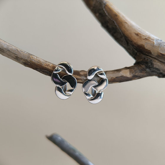 Silver earrings without stones