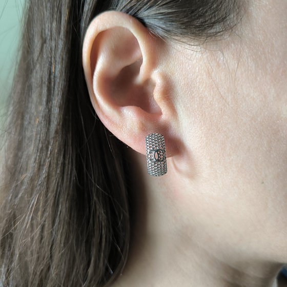 Silver earrings without stones