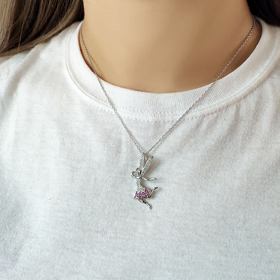 Silver pendant with phianites