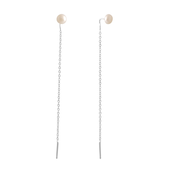 Silver earrings with pearls 2ct