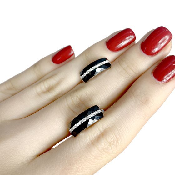 Срібні сережки з керамікою