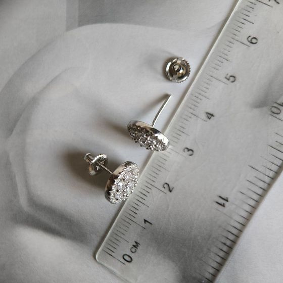 Срібні сережки з фіанітами