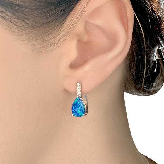 Срібні сережки з опалом 2,003 карата