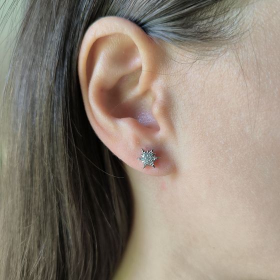 Срібні сережки з фіанітами