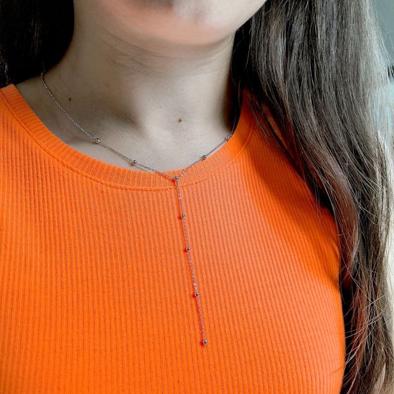 Silver necklace without stones