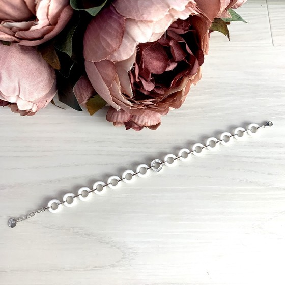 Silver bracelet with ceramics
