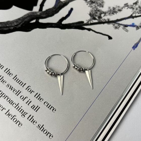 Silver earrings without stones